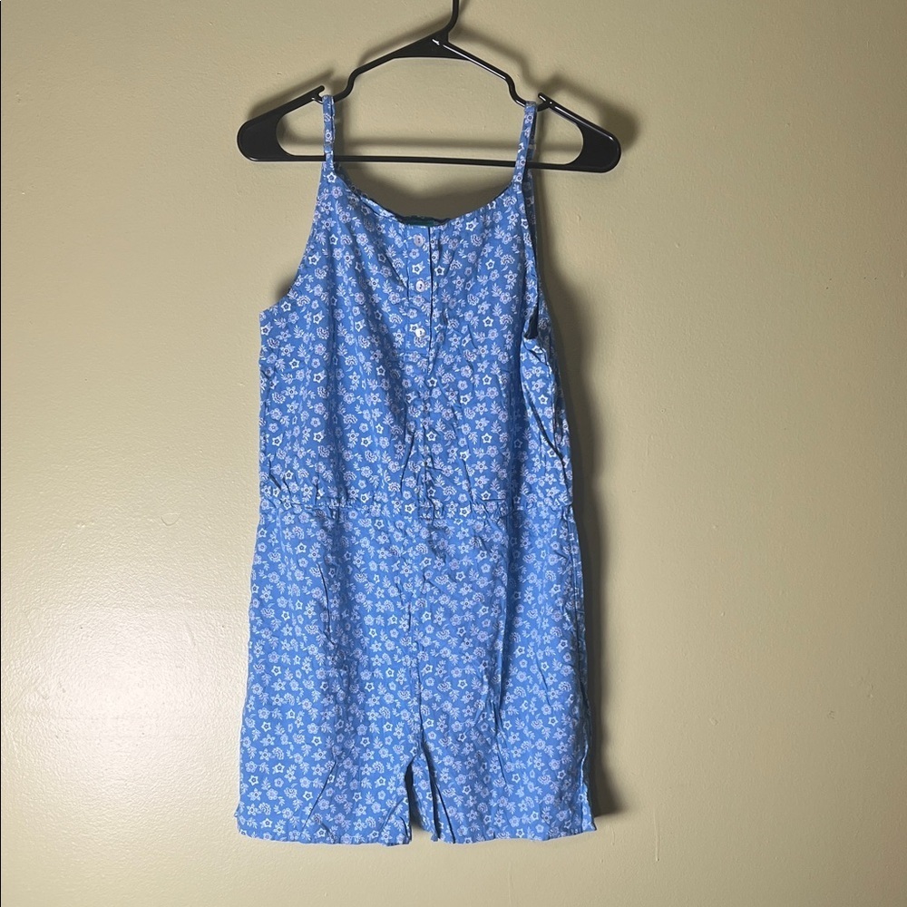 OP Blue and White Kids Floral Romper